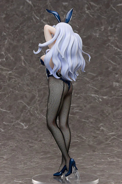 FAIRY TAIL Mirajane Strauss Bunny Ver. 1/4 Scale Figure in navy bunny outfit with silver hair and fishnet stockings