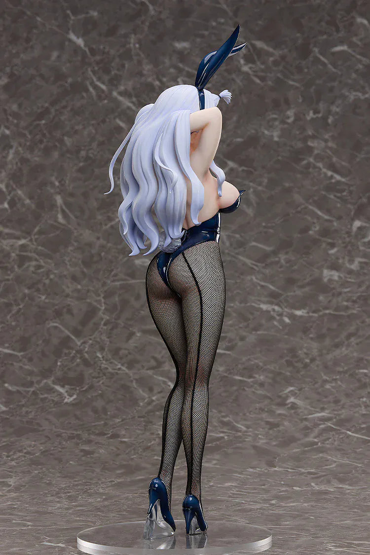 FAIRY TAIL Mirajane Strauss Bunny Ver. 1/4 Scale Figure in navy bunny outfit with silver hair and fishnet stockings
