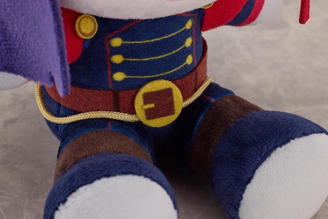 Chained Soldier Punipuni Ren Yamashiro Plushie featuring Ren in a soft chibi-style seated plush design with purple hair, pink eyes, red ribbon, and red-and-black uniform details.