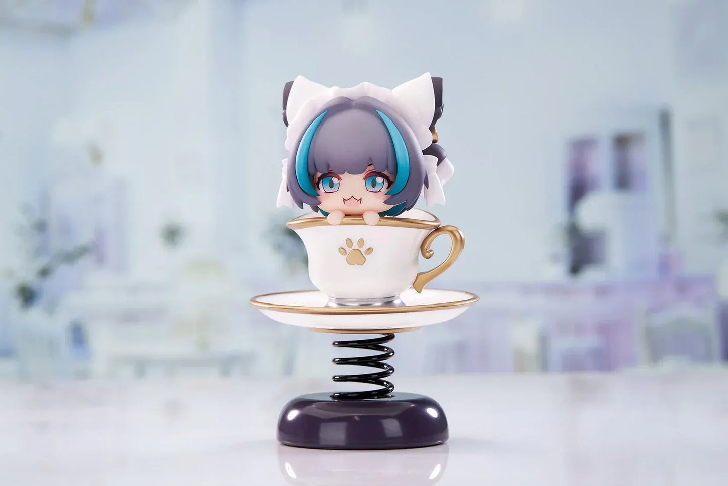 Azur Lane Cheshire Happy Shake non-scale chibi figure in teacup with spring wobble base