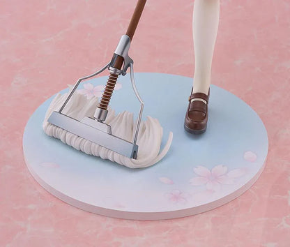 To Heart Multi 1/7 scale figure featuring Multi in her classic school uniform holding a mop in a cheerful cleaning pose