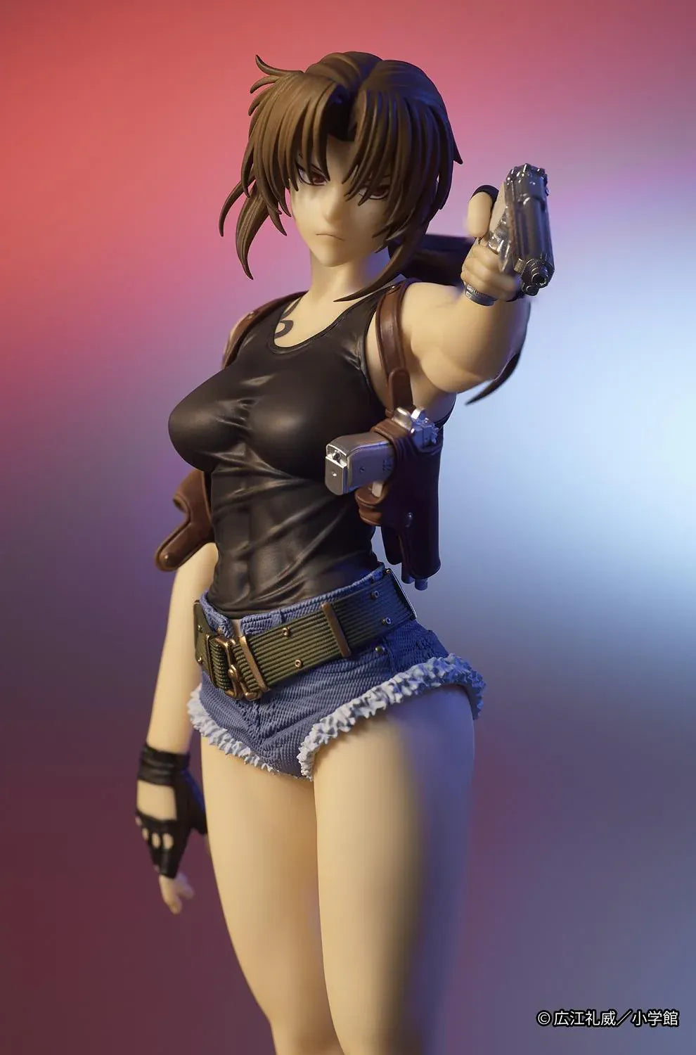 Revy Black Lagoon DIGSTA figure aiming pistol in action pose with detailed outfit
