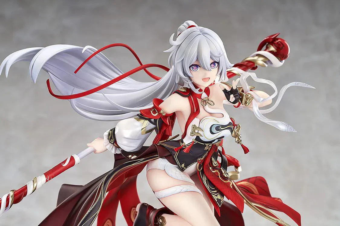 Kiana Ba-Dum Fiery Wishing Star 1/7 scale figure from Honkai Impact 3rd with red outfit, staff weapon, and themed display base