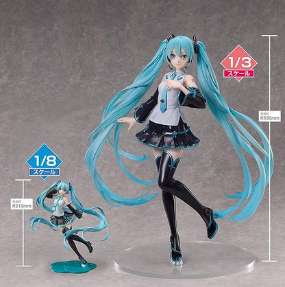 Hatsune Miku V4 CHINESE 1/3 Scale Figure featuring Miku with long teal twin tails, white and black outfit, teal accents, and an elegant display pose.