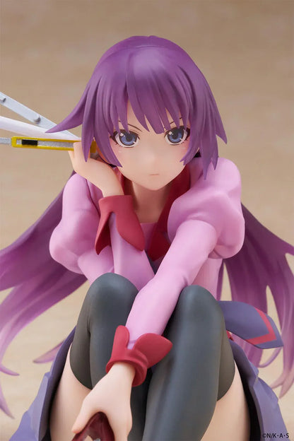 Hitagi Senjougahara Desktop Cute reissue figure from Monogatari Series sitting with stationery accessories