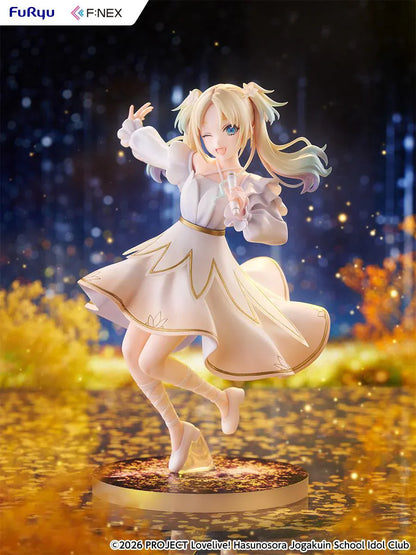 Love Live Hasunosora Girls' High School Idol Club Rurino Osawa 1/7 Scale Figure in white idol dress holding a microphone