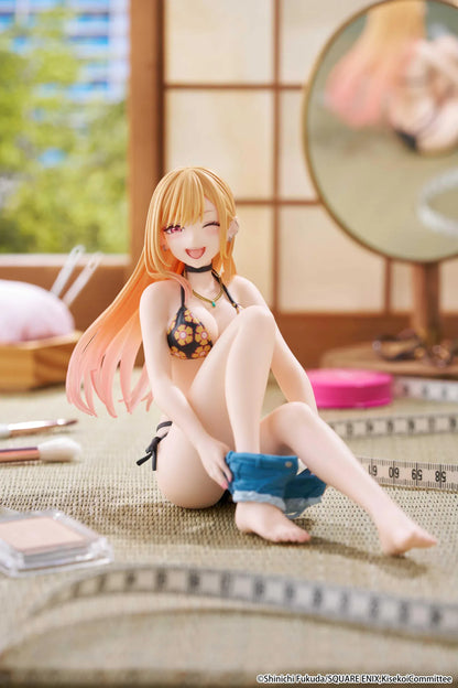 My Dress-Up Darling Desktop Cute Marin Kitagawa Measured Swimsuit Ver. Figure Reissue seated with blonde pink gradient hair