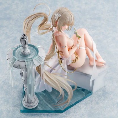 Houkiboshi Illustration Momoko 1/6 scale figure seated under crescent moon with flowing hair and gold accessories.