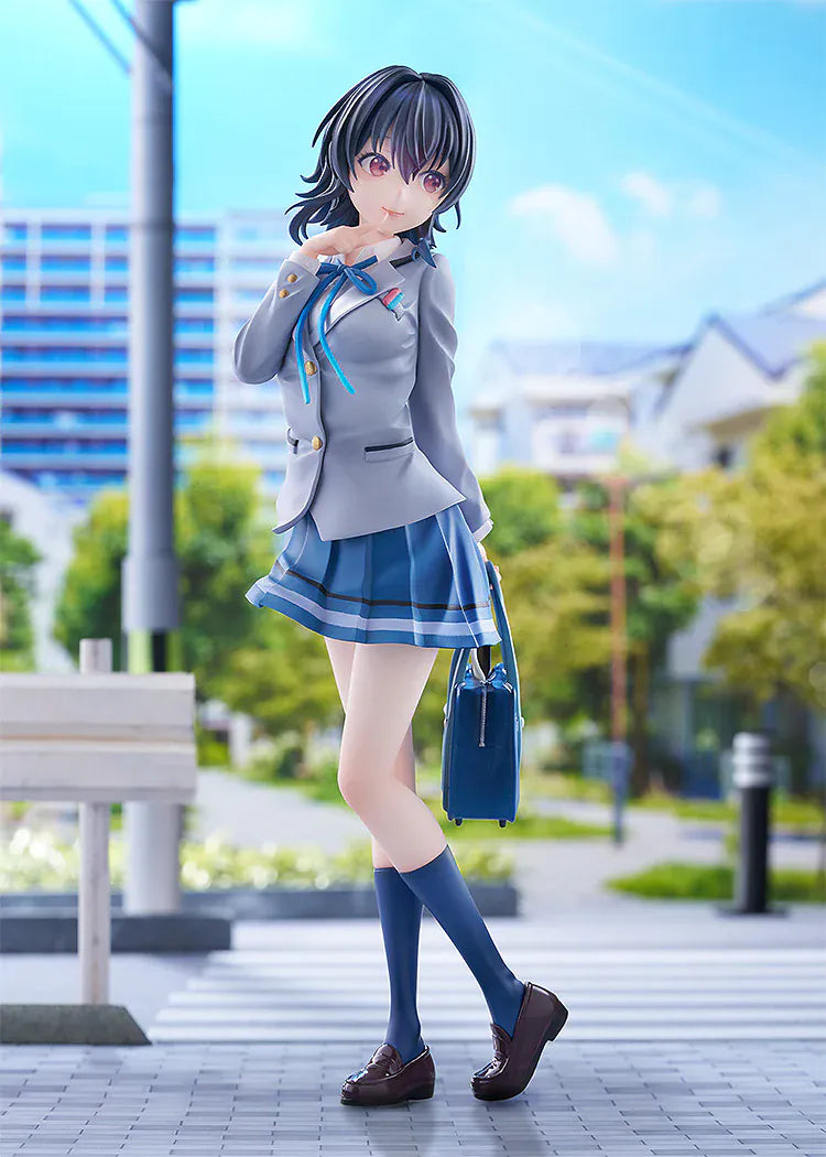 I Made Friends with the Second Prettiest Girl in My Class Umi Asanagi 1/7 Scale Figure featuring Umi in a school uniform with short dark hair, blue skirt, knee-high socks, and school bag.