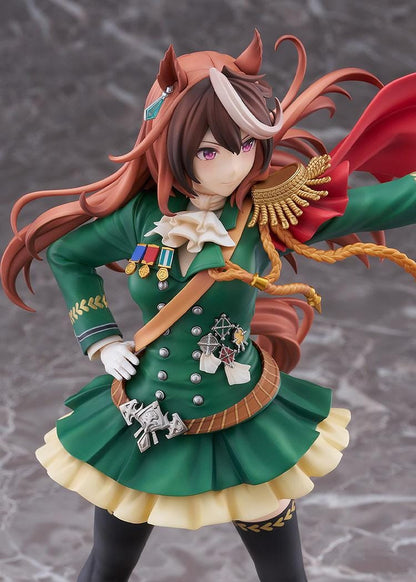 Uma Musume Pretty Derby Symboli Rudolf Signature Racewear Ver 1/7 scale figure wearing green uniform with red cape.
