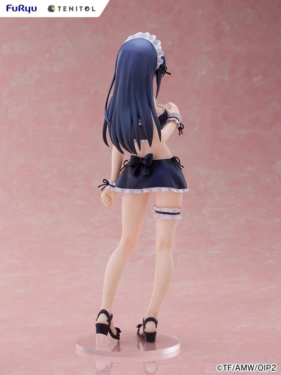 Oreimo Tenitol Tall Ayase Aragaki Swimsuit Maid Ver. Figure featuring Ayase in a navy and white maid swimsuit holding a relaxed pose surrounded by desserts
