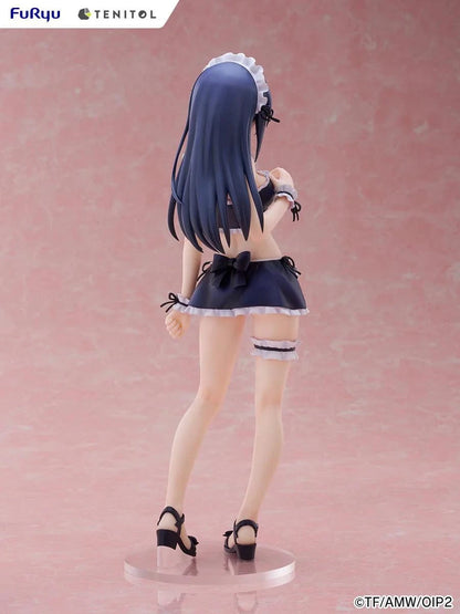 Oreimo Tenitol Tall Ayase Aragaki Swimsuit Maid Ver. Figure featuring Ayase in a navy and white maid swimsuit holding a relaxed pose surrounded by desserts