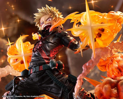 My Hero Academia ArtFX J Katsuki Bakugo Final Season Ver. 1/8 Scale Figure with explosive orange battle effects and hero costume