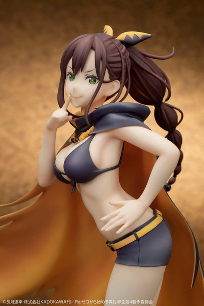 Re Zero Shaula 1/7 scale figure with flowing cape dynamic pose and fantasy themed stone base