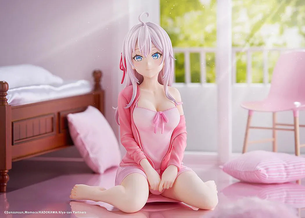 Alya Sometimes Hides Her Feelings in Russian Alisa Mikhailovna Kujou 1/6 Scale Figure in pink outfit with silver hair and seated pose