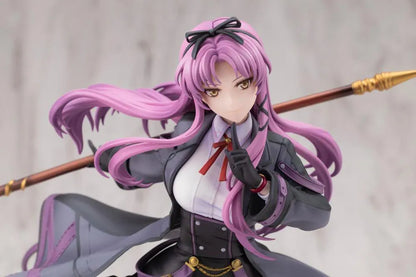 The Legend of Heroes Renne Bright Ver. 2 1/8 scale figure holding a large golden scythe in a black-and-purple outfit.