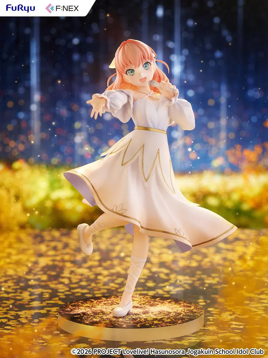 Love Live Hasunosora Girls' High School Idol Club Kaho Hinoshita 1/7 Scale Figure in white idol dress on decorative base