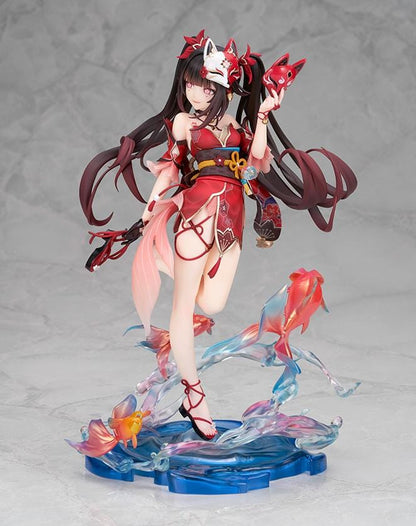 Honkai Star Rail Sparkle 1/7 scale figure in red and black outfit surrounded by translucent water effects and colorful goldfish