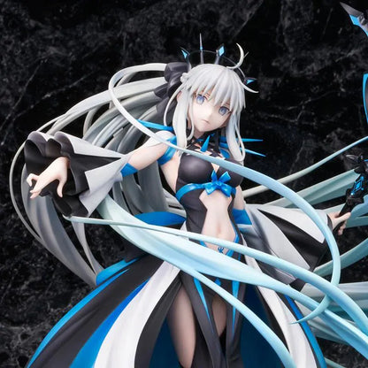 Fate Grand Order Berserker Morgan Le Fay Final Ascension Ver 1/7 Scale Figure with flowing silver hair and large black and blue weapon