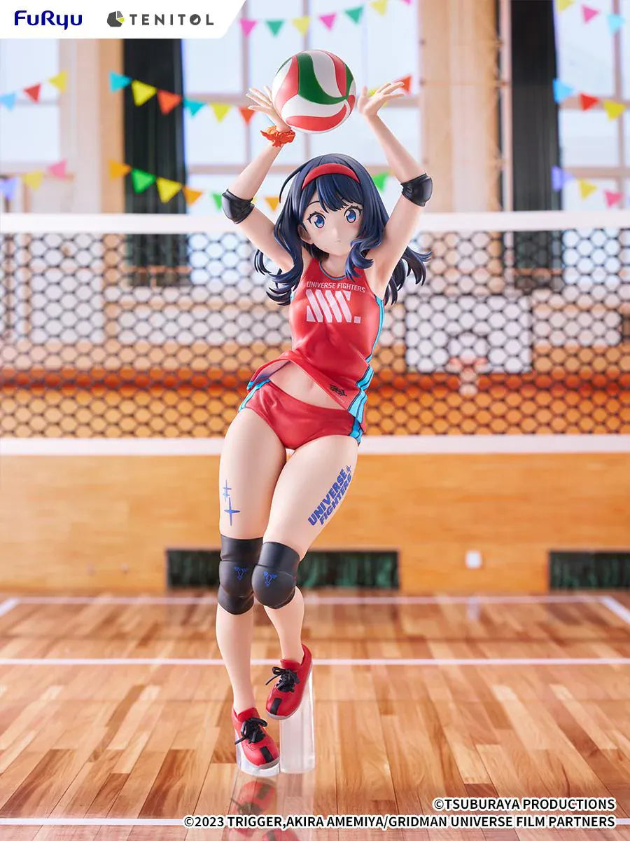 Gridman Universe Tenitol Tall Rikka Takarada Sportswear Ver. Figure in red volleyball sportswear holding a volleyball