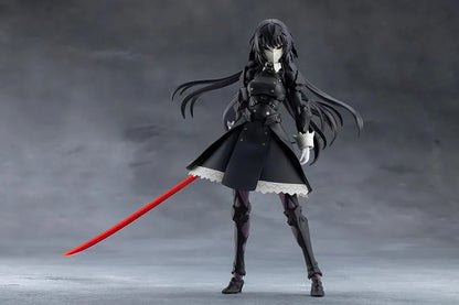 Megalomaria Unlimited Universe Maria Kagaribi Dress Code model kit wearing a gothic black dress and holding a red-bladed sword.