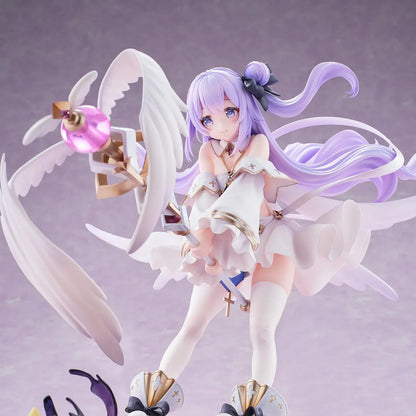 Unicorn White My Angel 1/6 scale figure from Azur Lane with angel wings, white dress, lavender hair, and staff accessory on display base