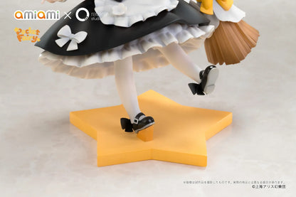 Touhou Project Pocket Fairy Marisa Kirisame figure holding a broom in a black-and-white witch outfit on a yellow star-shaped base.