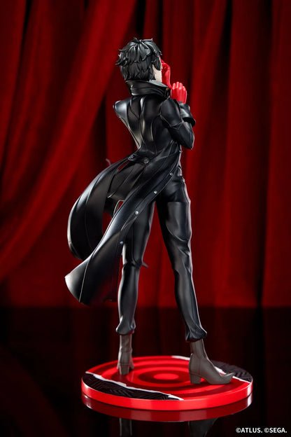Joker Persona 5 Royal Limepie 1/8 scale figure in black outfit adjusting red glove on red base
