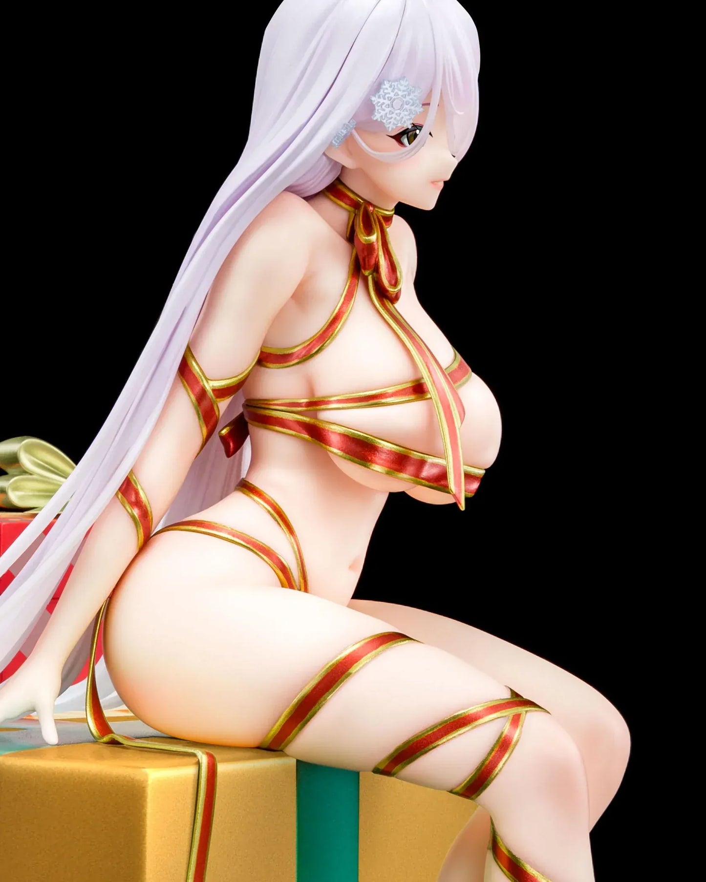 Mariya illustration by Masami Chie 1/6 scale figure sitting on stacked gift boxes wrapped in metallic ribbon on round base