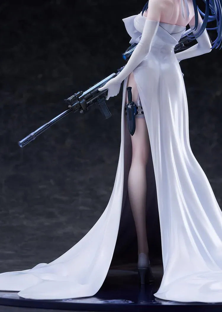 Blue Archive Saori Dress 1/7 scale figure featuring Saori in a flowing white evening gown holding her signature rifle