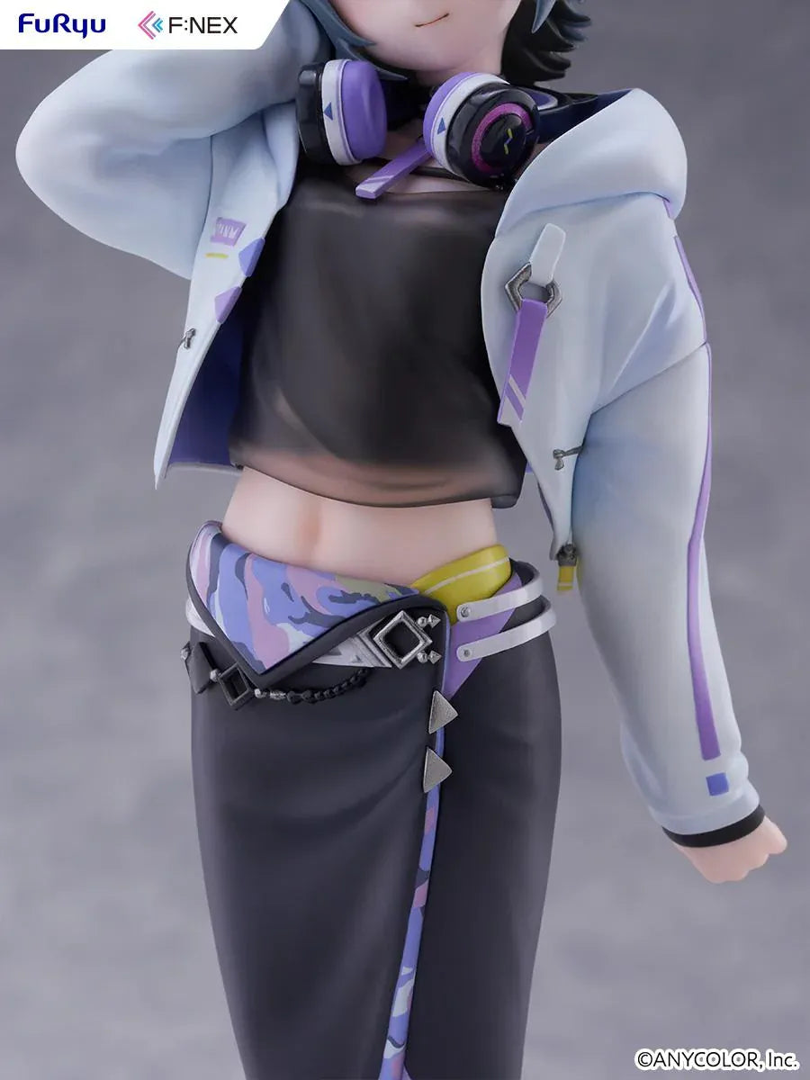 Nijisanji F:NEX Koshimizu Toru 1/7 scale figure wearing headphones and purple accented streetwear
