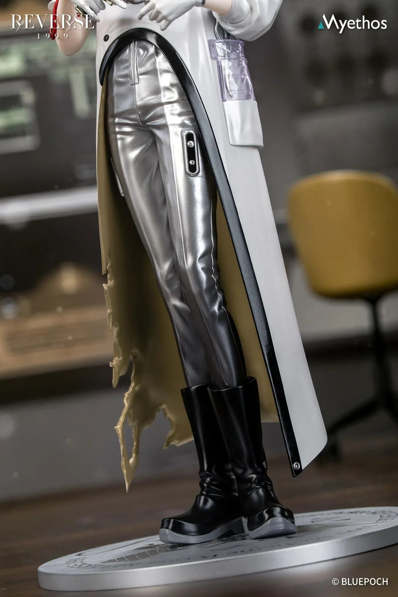 Reverse 1999 Gift+ Medicine Pocket 1/8 Scale Figure wearing a white laboratory coat, metallic silver pants, and black boots