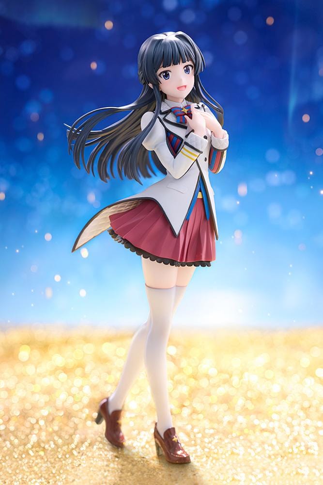 The Idolmaster Million Live Shizuka Mogami The Animation 1/8 scale figure wearing a white jacket, red skirt, and knee-high socks.