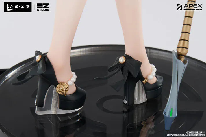 Zenless Zone Zero Astra Yao 1/7 Scale Figure featuring Astra Yao with long black hair, red-and-white performance outfit, microphone staff accessory, and elegant stage-inspired pose.