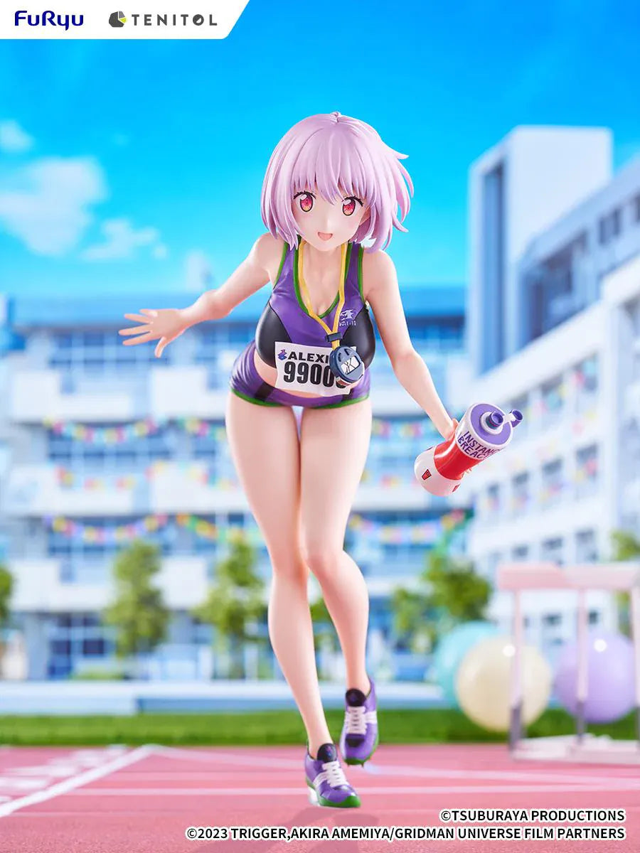 Gridman Universe Tenitol Tall Akane Shinjo Sportswear Ver. Figure in purple athletic outfit holding a water bottle
