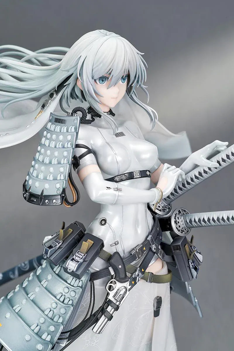 SWAV Illustration Tactical Bride Awayuki 1/7 Scale Figure in white bridal outfit with armor and sword accessories