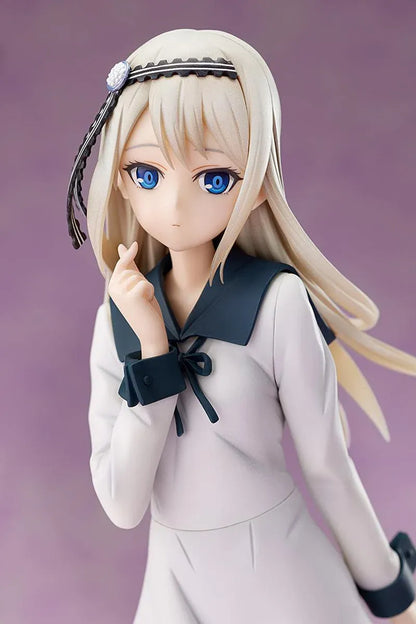 Kaguya-sama Love is War The First Kiss That Never Ends Kei Shirogane 1/7 scale figure wearing a flowing white dress with a translucent blue heart display base