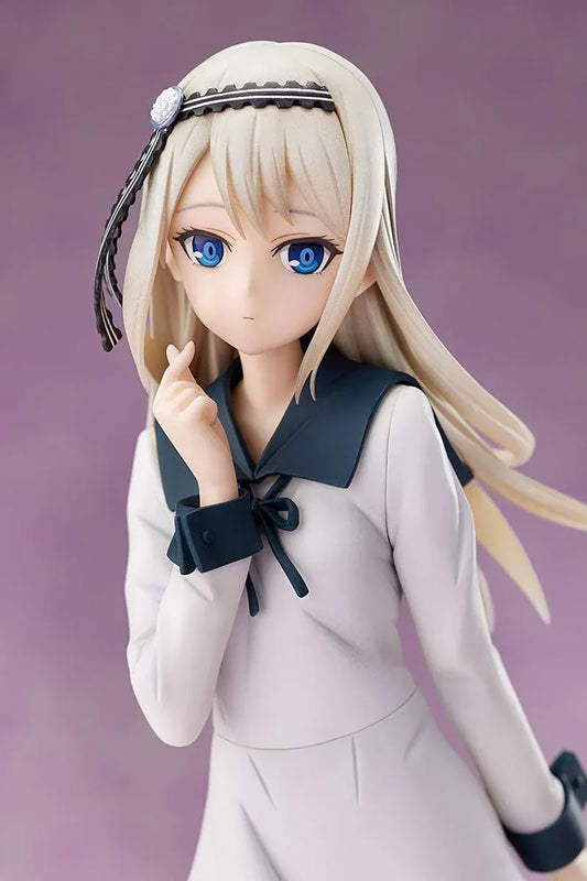 Kaguya-sama Love is War The First Kiss That Never Ends Kei Shirogane 1/7 scale figure wearing a flowing white dress with a translucent blue heart display base