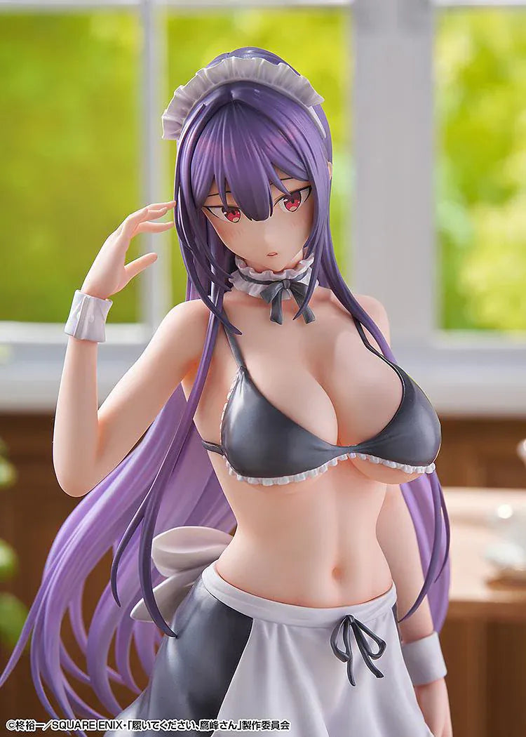 Please Put Them On, Takamine-san Takane Takamine 1/6 Scale Figure featuring Takane with long purple hair, red eyes, maid-inspired outfit, apron details, and elegant display pose.