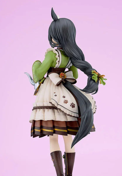 Uma Musume Pretty Derby Manhattan Cafe Willow-Green Evening 1/7 scale figure holding coffee pot with wooden base