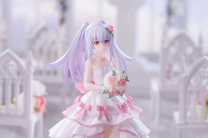 Plastic Memories Isla Wedding Dress Ver. 1/7 Scale Figure wearing a white and pink bridal gown while holding a rose bouquet
