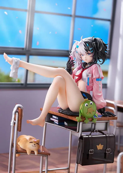 Snowbreak Containment Zone Eatchel The Cub Overdue Radiance 1/7 scale figure sitting on classroom desk with school accessories