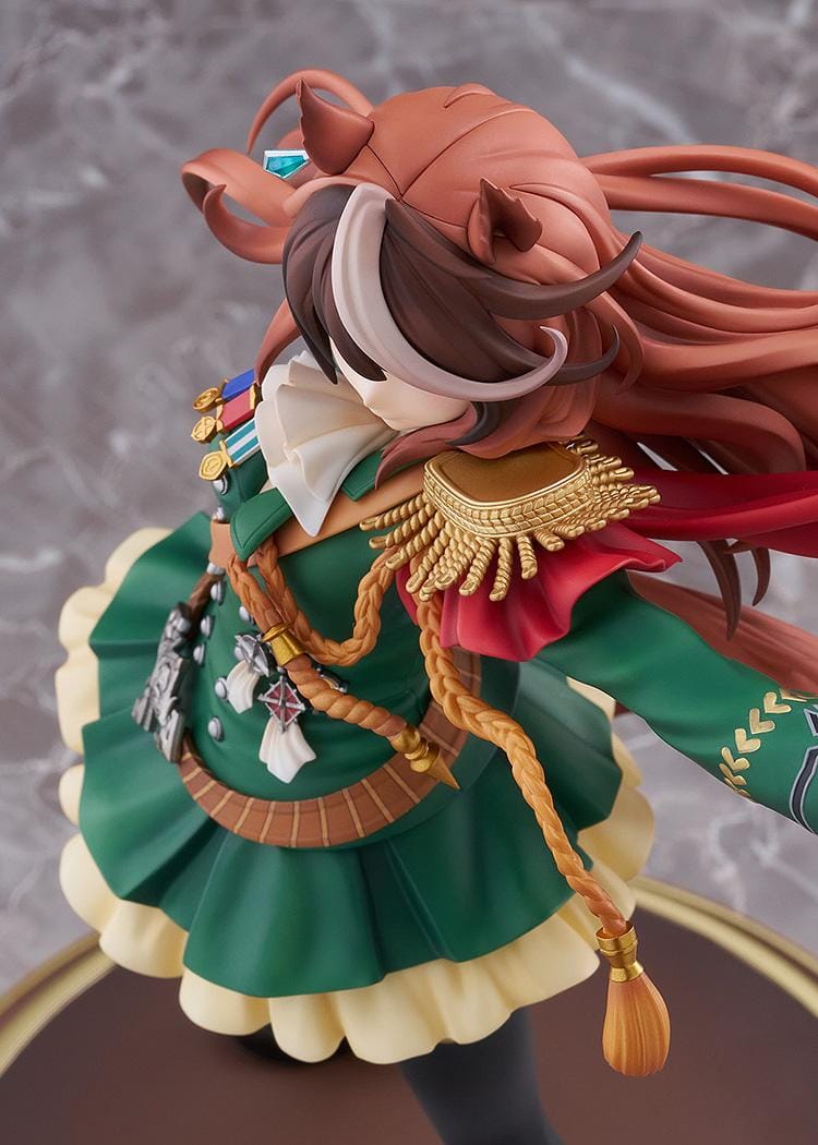 Uma Musume Pretty Derby Symboli Rudolf Signature Racewear Ver 1/7 scale figure wearing green uniform with red cape.