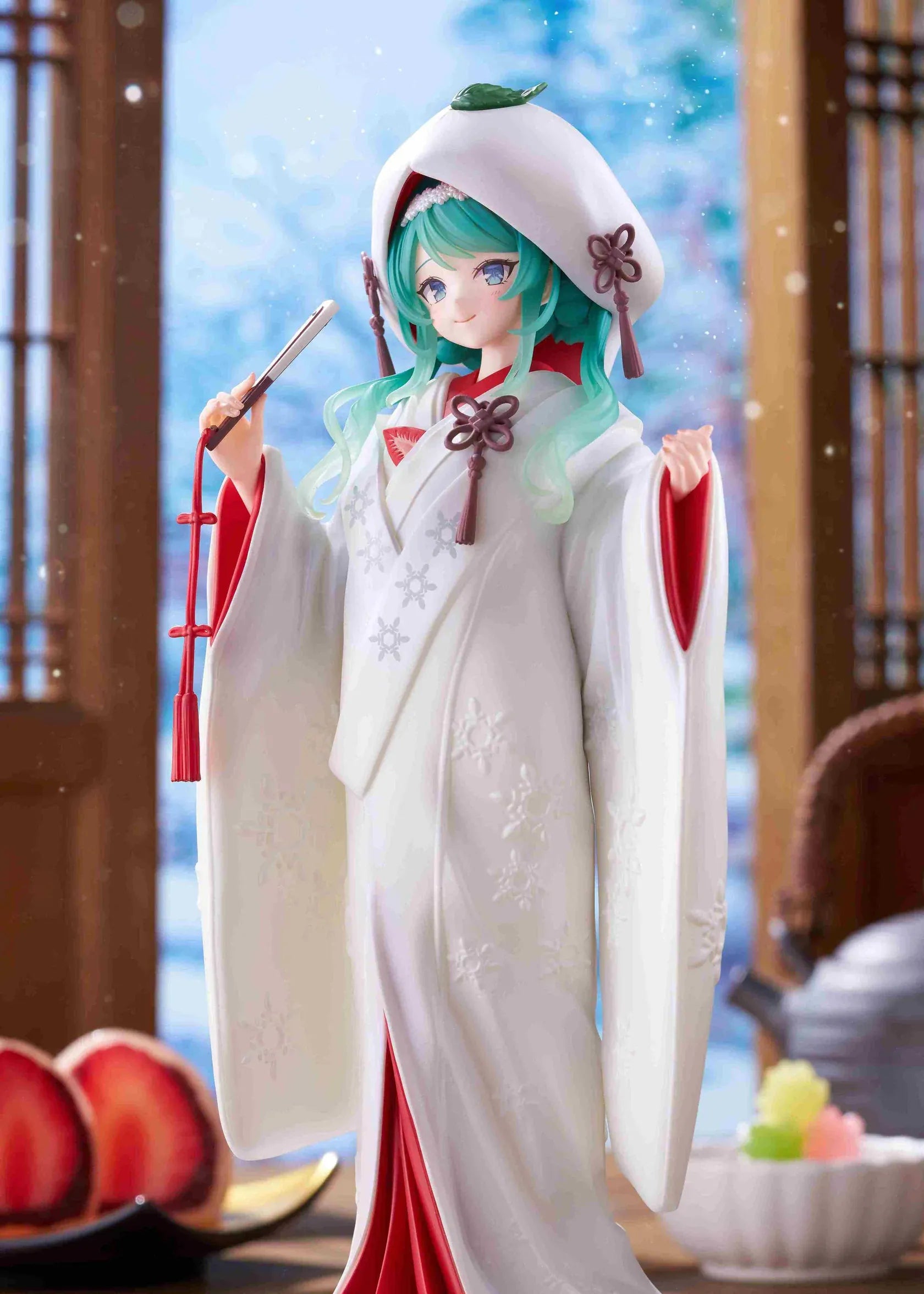 Snow Miku All Stars 2013 Ver. AMP+ Figure featuring Hatsune Miku in an elegant white and red kimono-style outfit