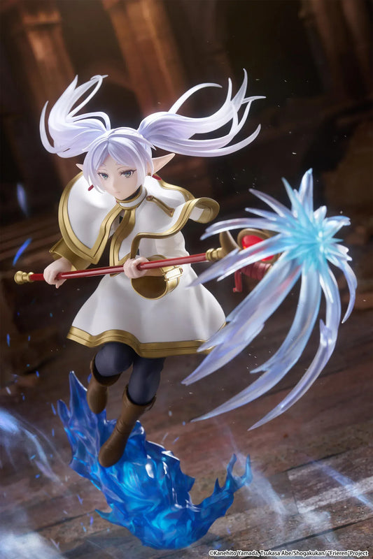 Frieren Beyond Journey's End AMP+ Frieren Figure reissue with dynamic blue magic effect and action pose