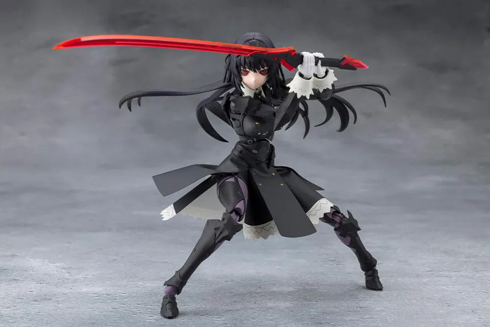 Megalomaria Unlimited Universe Maria Kagaribi Dress Code model kit wearing a gothic black dress and holding a red-bladed sword.