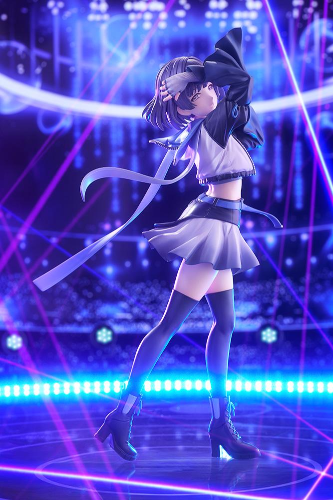 The Idolmaster Gakuen Misuzu Hataya Moon Turtle 1/7 Scale Figure with purple hair, blue-and-black outfit, flowing ribbon, and display base