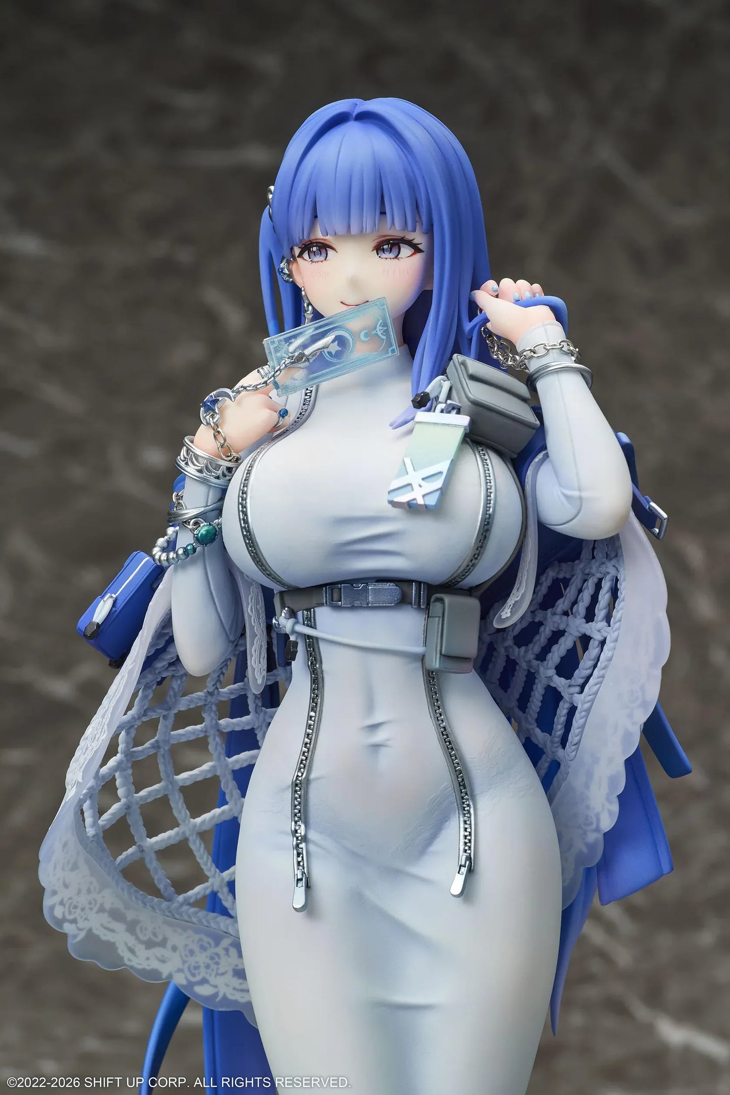 GODDESS OF VICTORY NIKKE Arcana 1/7 Scale Figure with blue hair, light-blue dress, accessories, and display base