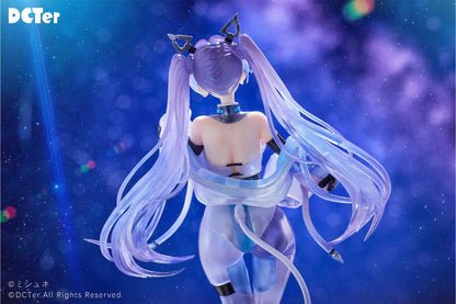 Star Sky Aila 1/7 scale figure featuring lavender twin tails, a futuristic blue bodysuit, helmet accessory, and custom sci-fi display base