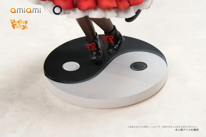 Touhou Project Pocket Reimu Hakurei figure holding a purification rod and ofuda talisman on a black-and-white yin-yang base.